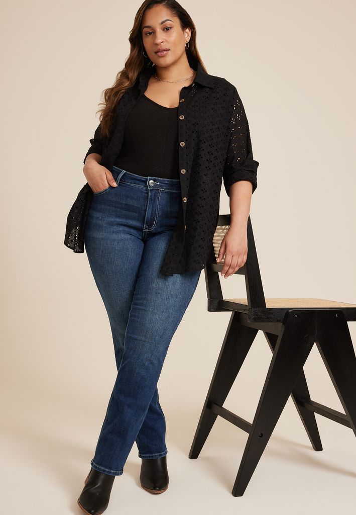 Plus Size m jeans by maurices™ Classic Straight Curvy High Rise Jean - Image 3