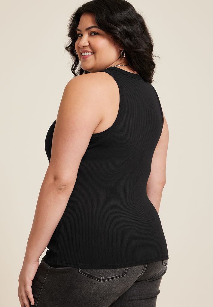 Plus Size 24/7 Highline Solid Fitted Ribbed Tank Top - Image 2