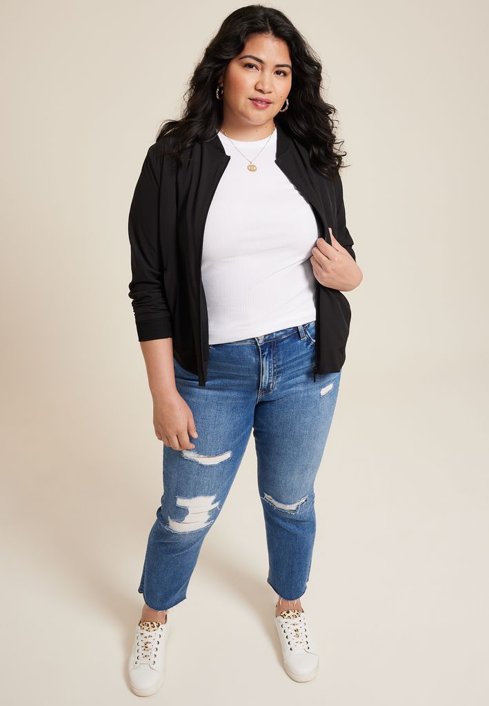 Plus Size 24/7 Highline Solid Fitted Ribbed Tank Top - Image 3