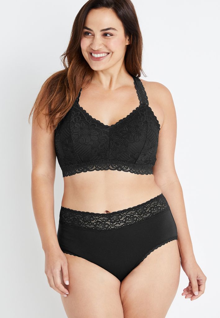 Simply Comfy Wide Lace Trim Cotton Hipster Panty - Image 3