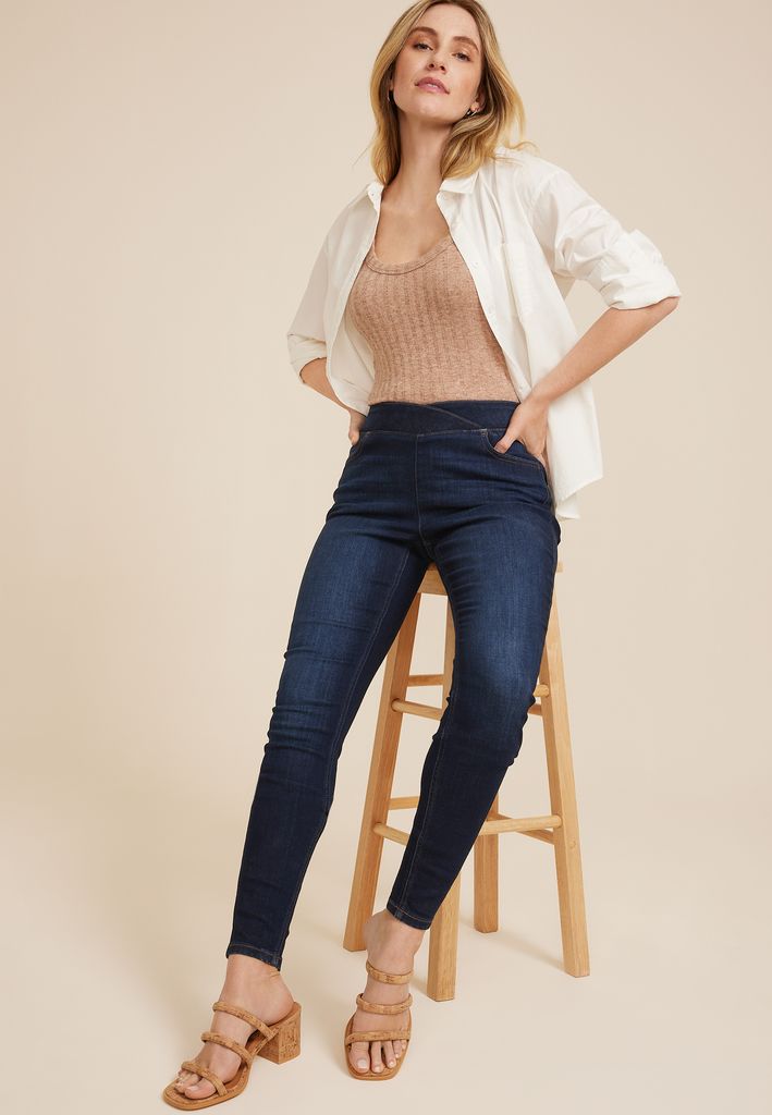m jeans by maurices™ Cool Comfort Crossover High Rise Pull On Super Skinny Jean - Image 3
