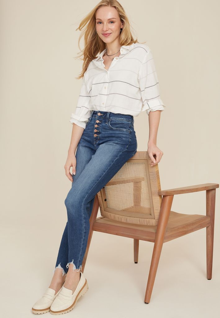 m jeans by maurices™ High Rise Button Fly Super Skinny Ankle Jean - Image 3