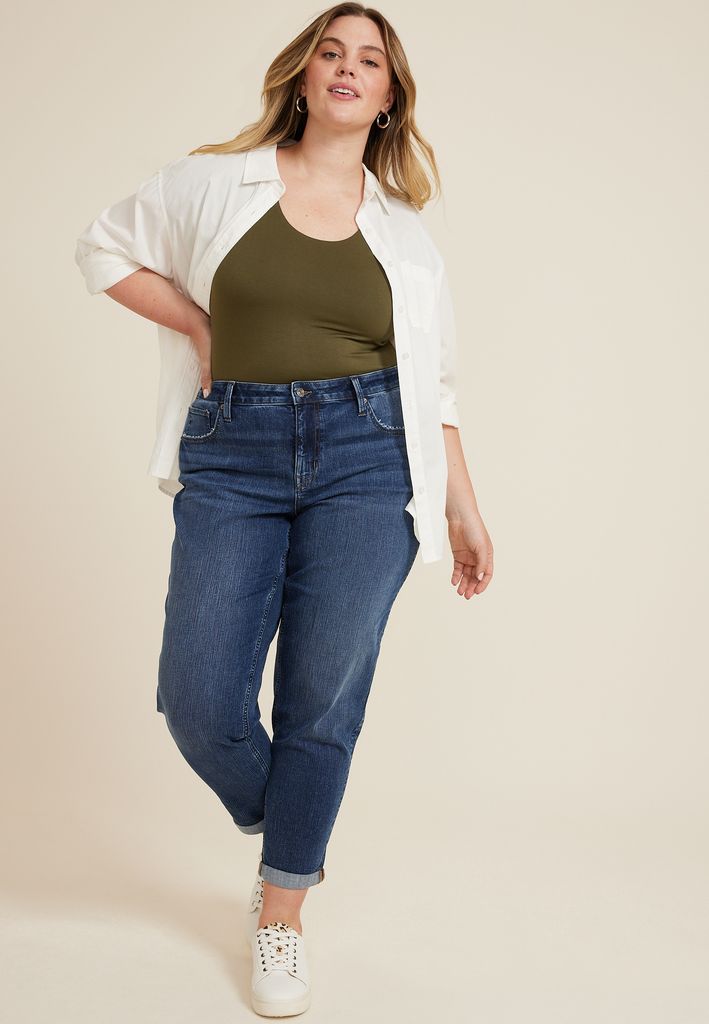 Plus Size m jeans by maurices™ Classic High Rise Dark Taper Jean - Image 3