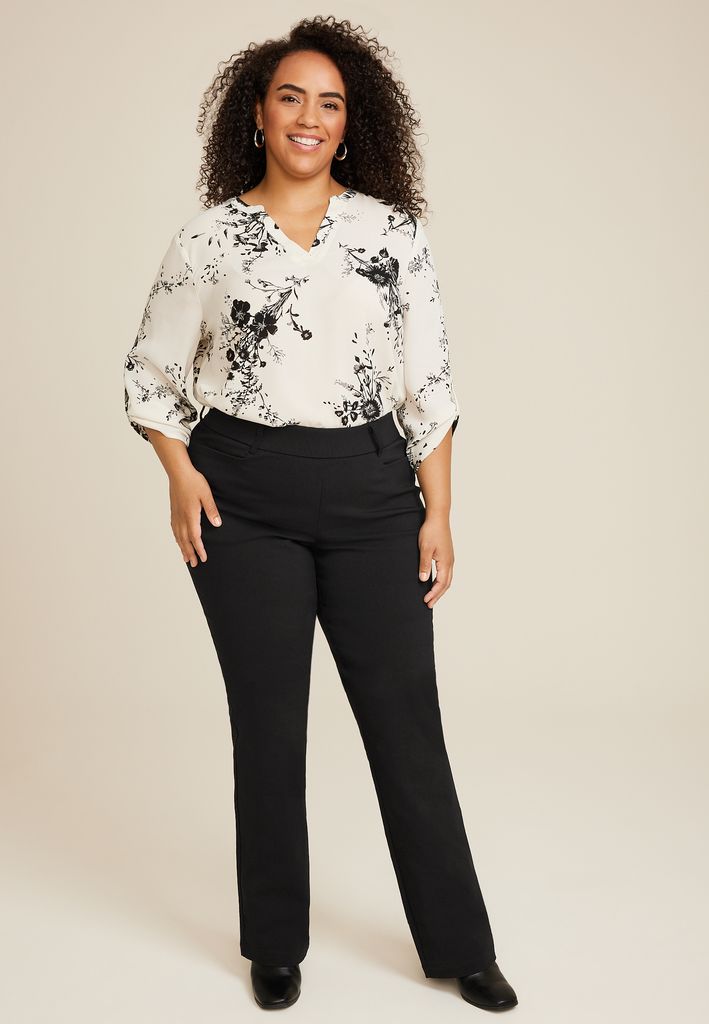 Plus Size Bengaline Mid Rise Bootcut Pant - Image 2