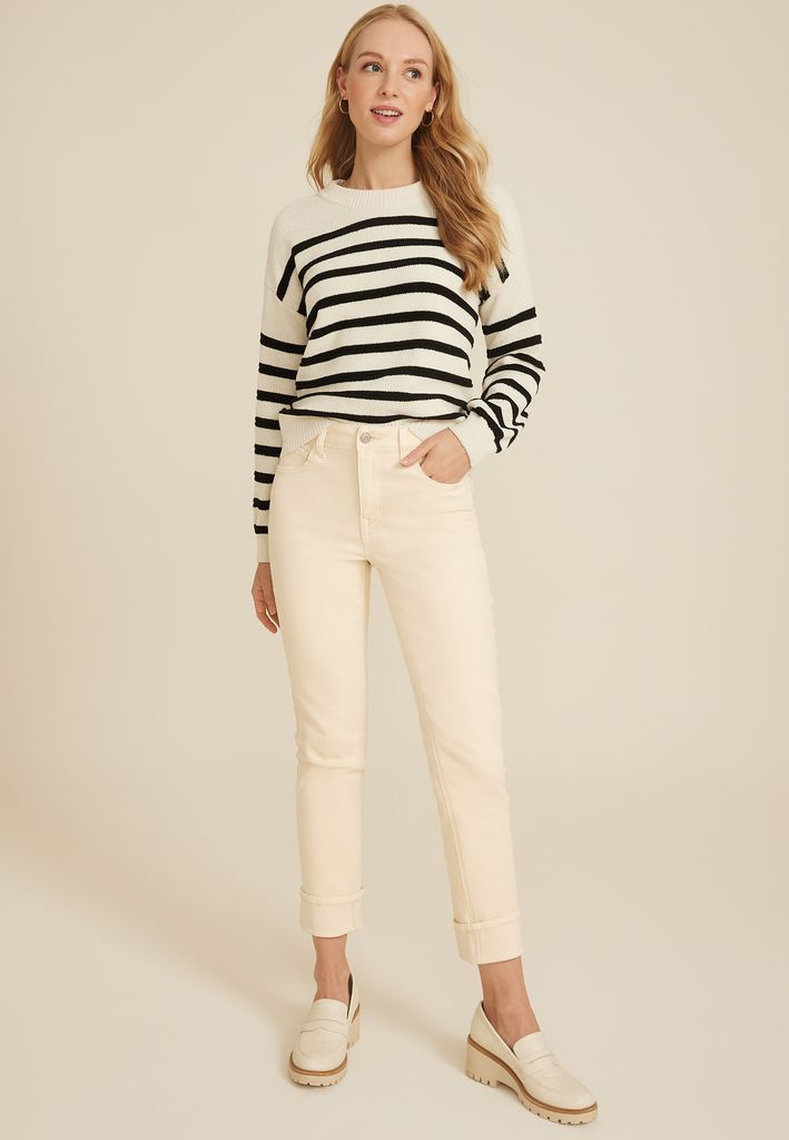m jeans by maurices™ High Rise Cuffed Hem Straight Ankle Jean