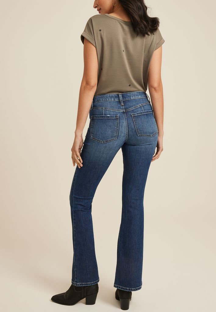 Everflex™ Dark Mid Rise Flare Jean - Image 2