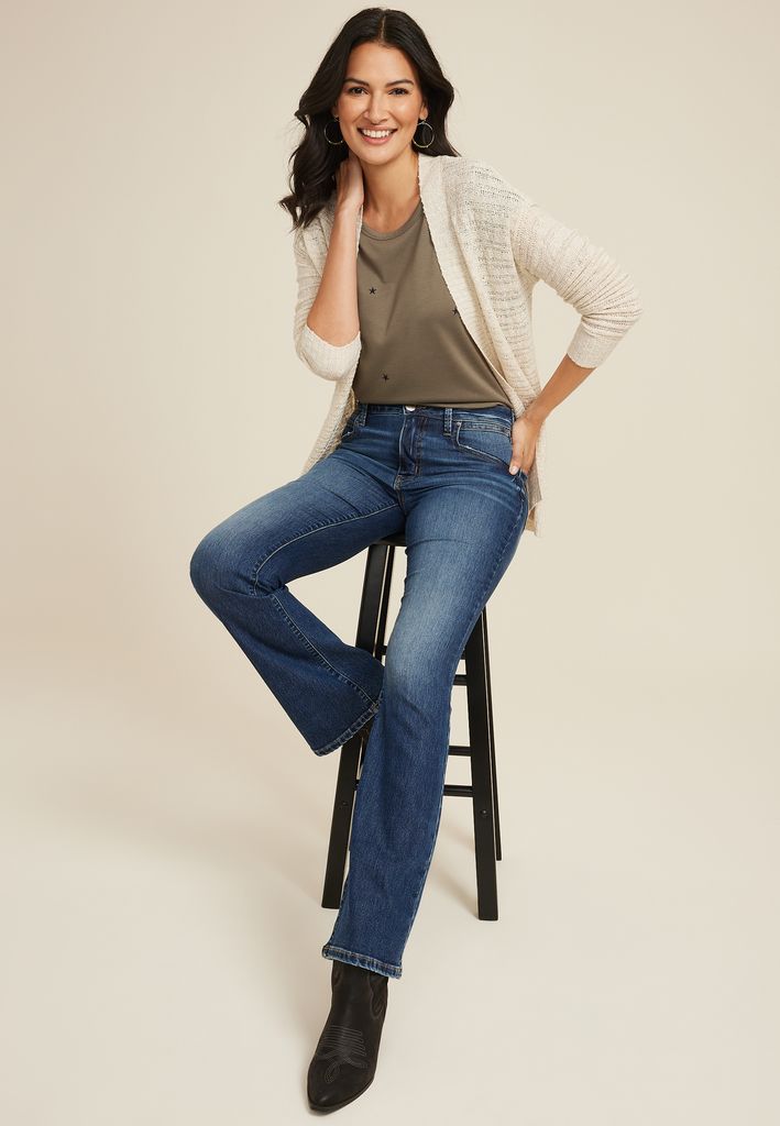 Everflex™ Dark Mid Rise Flare Jean - Image 3