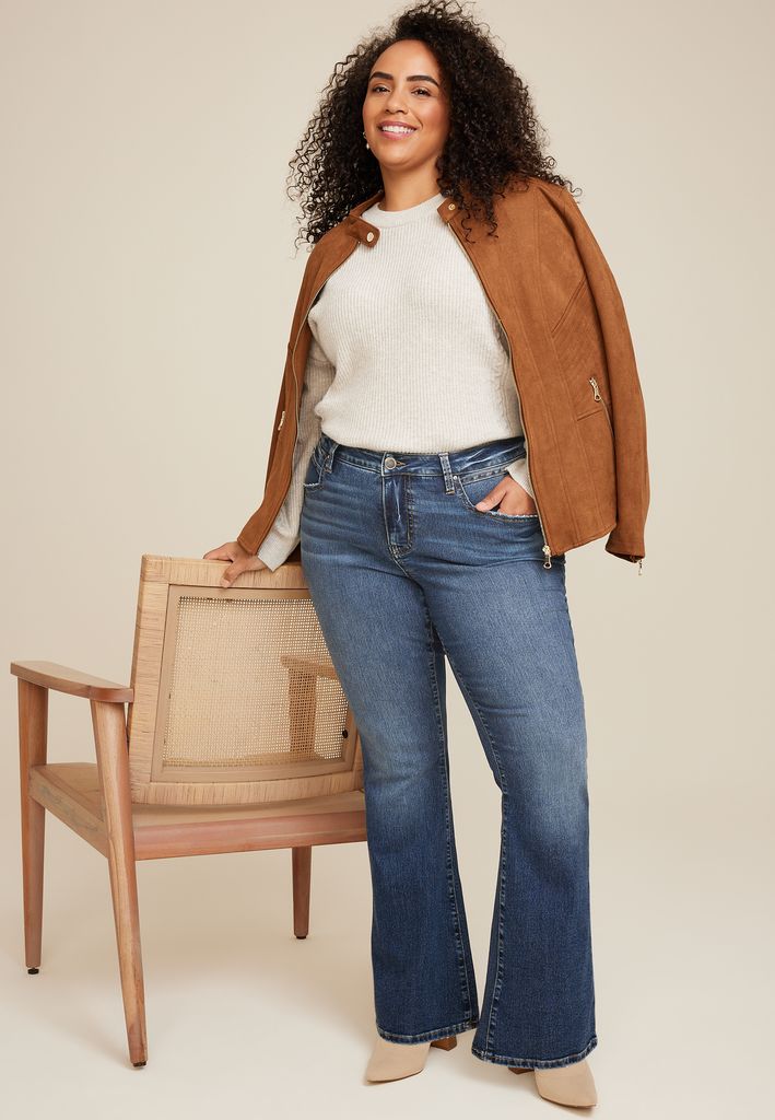 Plus Size Everflex™ Dark Mid Rise Flare Jean - Image 3