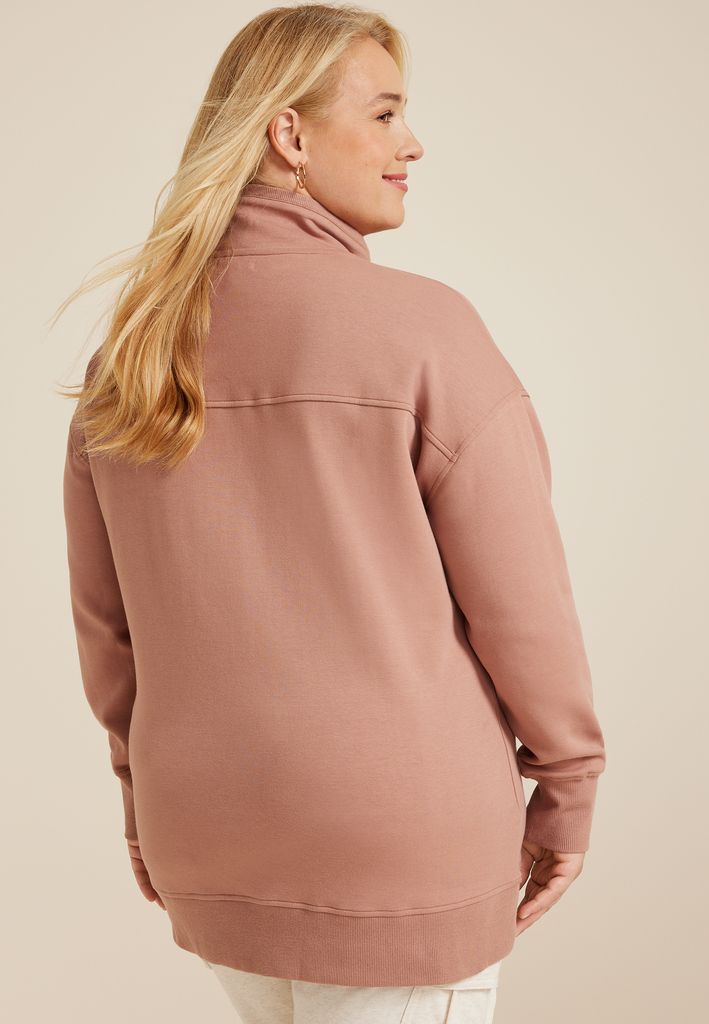 Plus Size Athleisure Half Zip Pullover Sweatshirt - Image 2