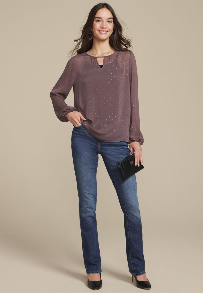 Leighton Gold Clip Dot Blouse - Image 3