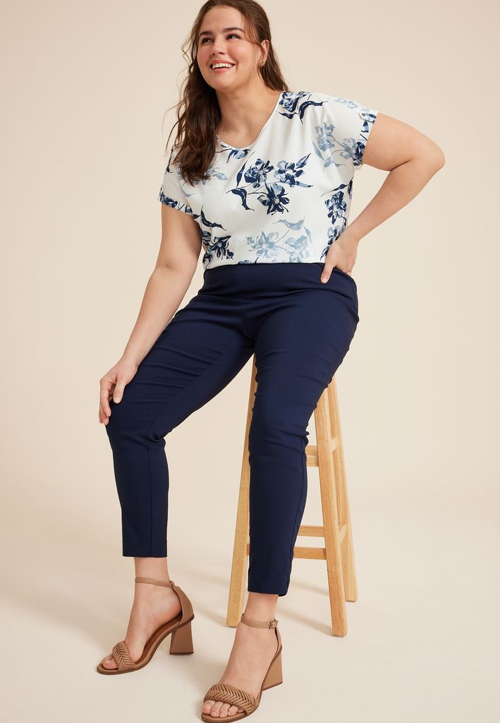 Plus Size Delton Zipper Back Blouse - Image 3