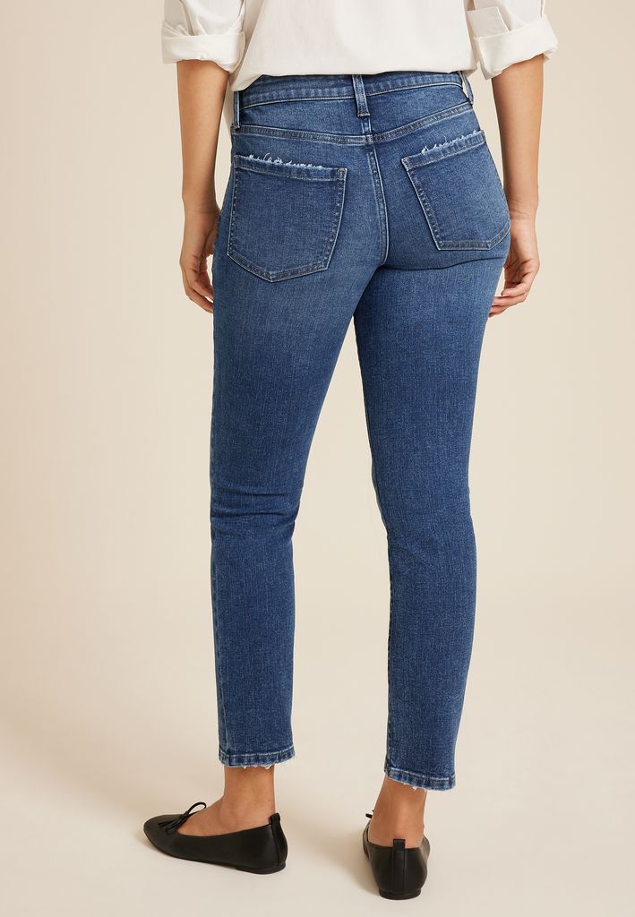m jeans by maurices™ Dark Mid Rise Slim Straight Ankle Jean - Image 2