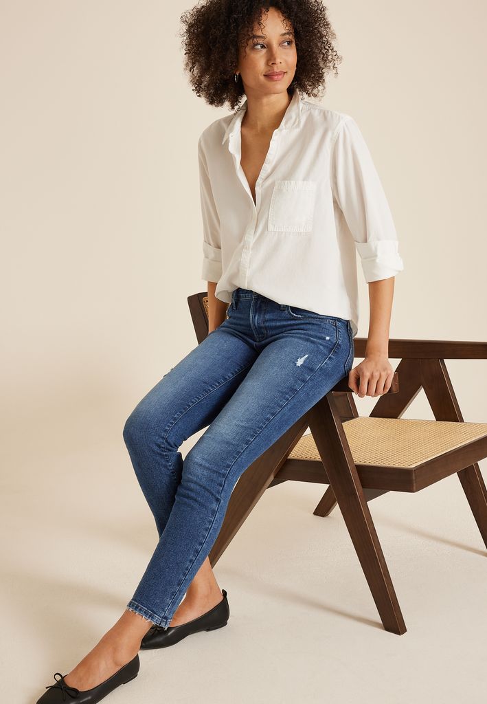 m jeans by maurices™ Dark Mid Rise Slim Straight Ankle Jean - Image 3