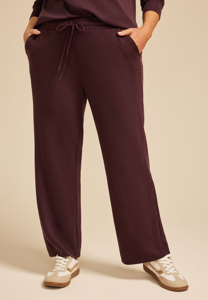 Plus Size Cloud Scuba Knit Wide Leg Sweatpant - Image 3