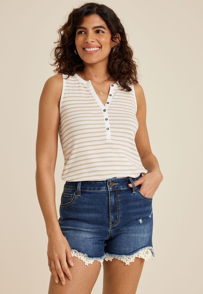 m jeans by maurices™ Dark High Rise Crochet Hem 3.5in Short
