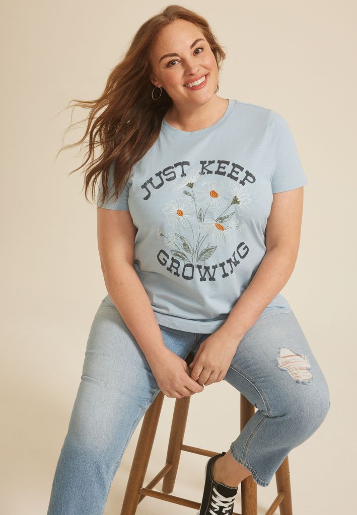 Plus Size Just Keep Growing Classic Fit Graphic Tee - Image 3