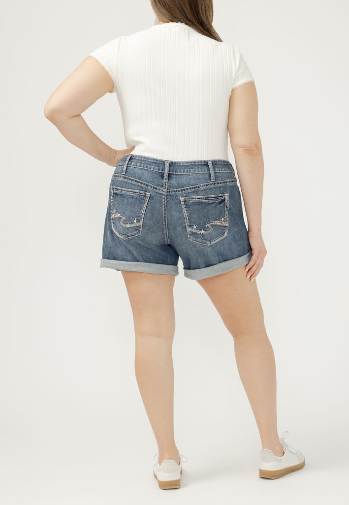 Plus Size Silver Jeans Co.® Mid Rise Luxe Stretch Americana 5.5in Boyfriend Short