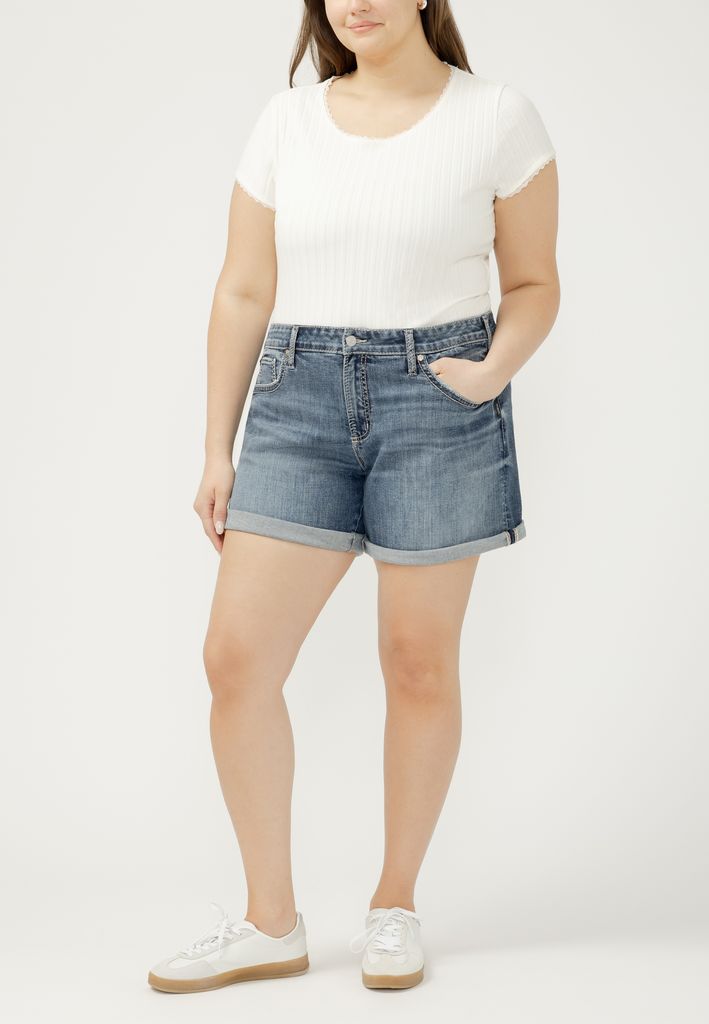 Plus Size Silver Jeans Co.® Mid Rise Luxe Stretch Americana 5.5in Boyfriend Short - Image 2