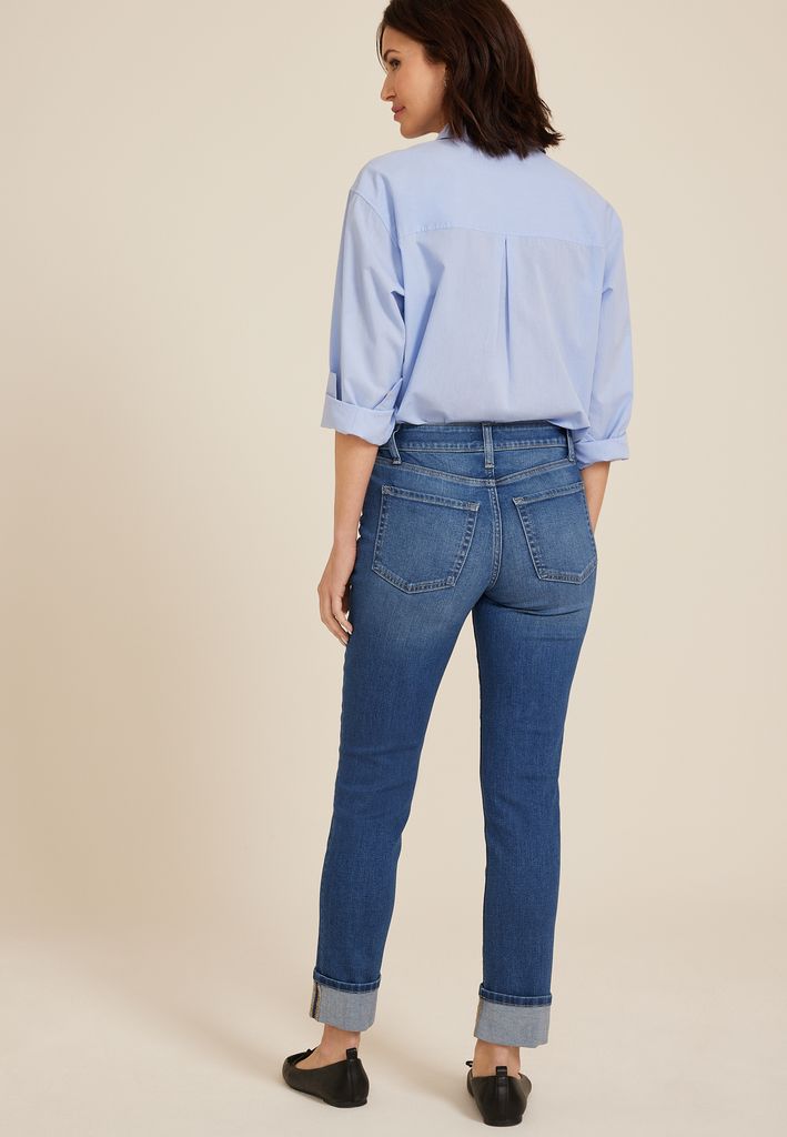 m jeans by maurices™ Dark High Rise Cuff Hem Slim Straight Ankle Jean - Image 2