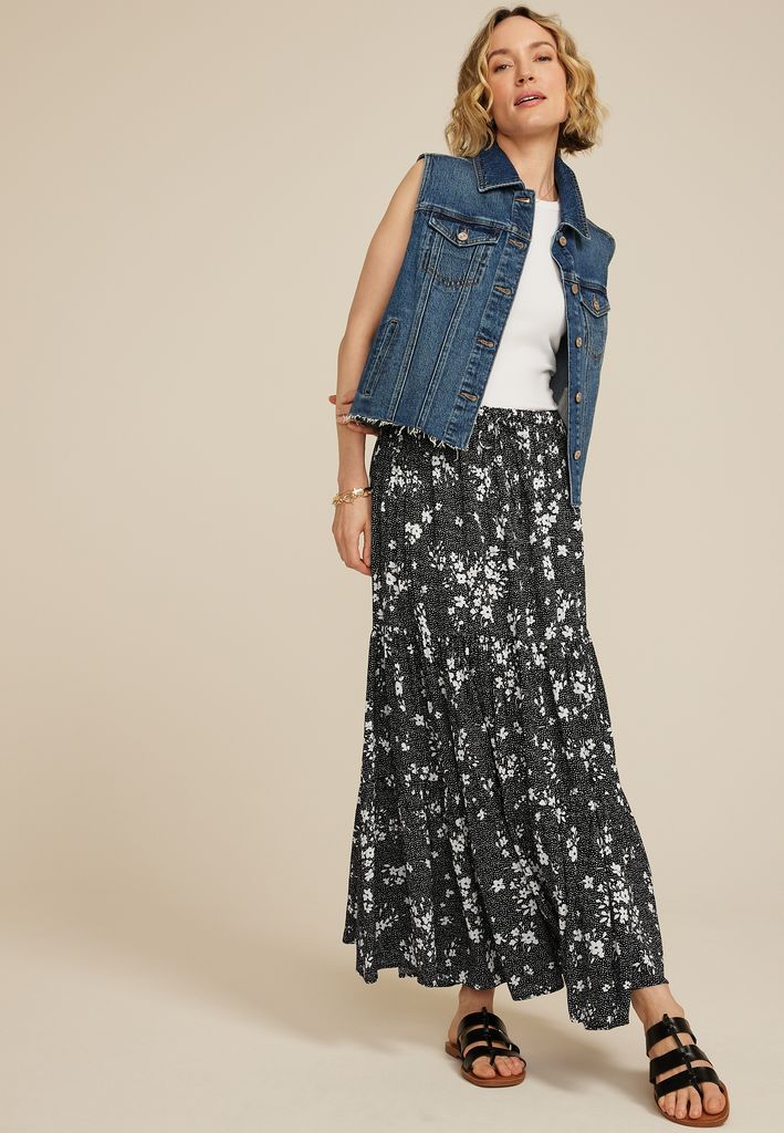 Printed High Rise Maxi Skirt - Image 3