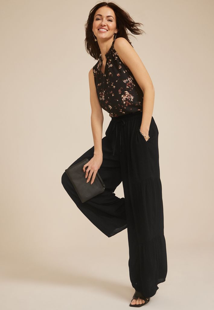 Tiered High Rise Palazzo Pant - Image 3