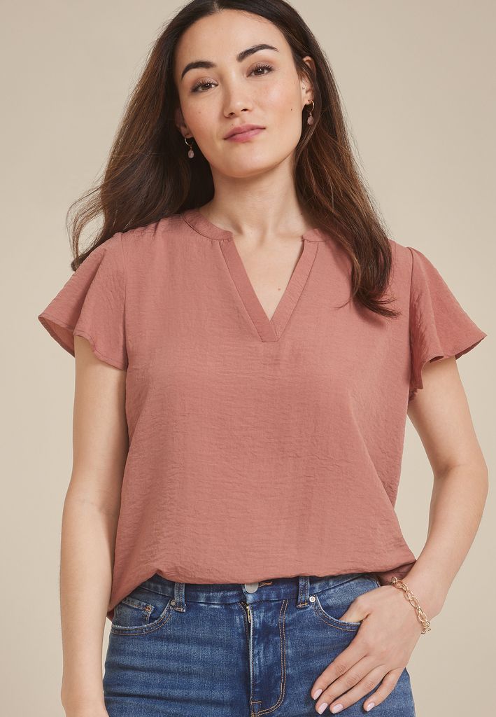Atwood Flutter Sleeve Blouse