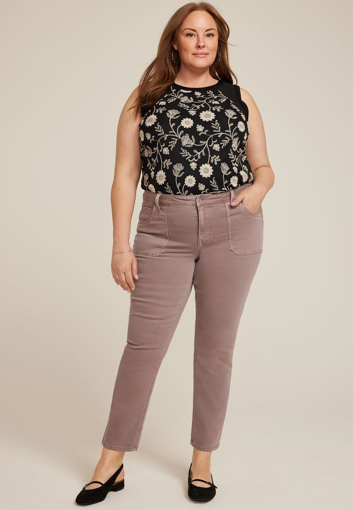 Plus Size m jeans by maurices™ Slim Straight Ankle High Rise Jean