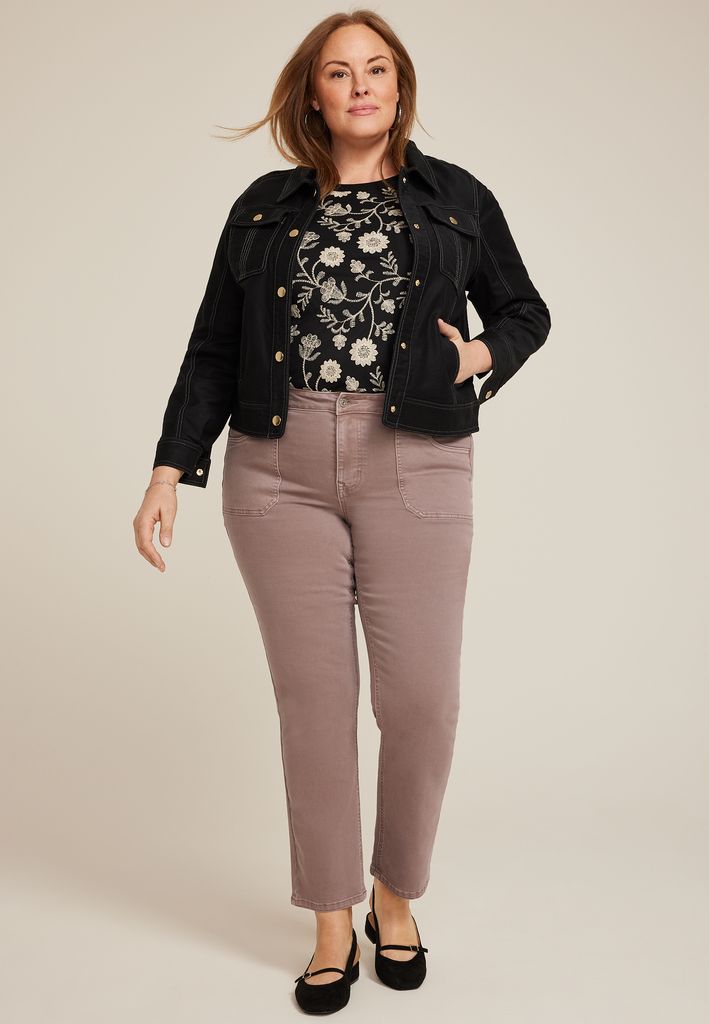 Plus Size m jeans by maurices™ Slim Straight Ankle High Rise Jean - Image 3