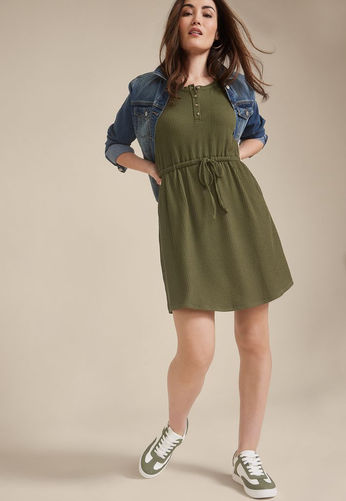 24/7 Bare Henley Wavy Rib Dress - Image 3