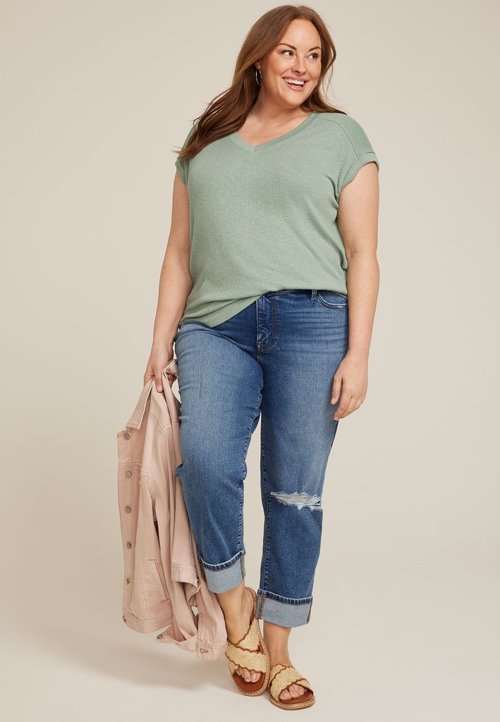 Plus Size 24/7 Berkley V Neck Tee - Image 3