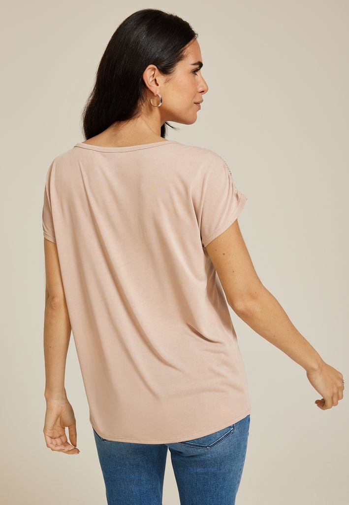 24/7 Fairhaven Ruched Shoulder Tee - Image 2