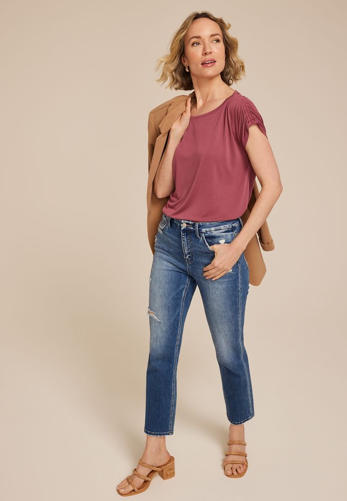 24/7 Fairhaven Ruched Shoulder Tee - Image 3
