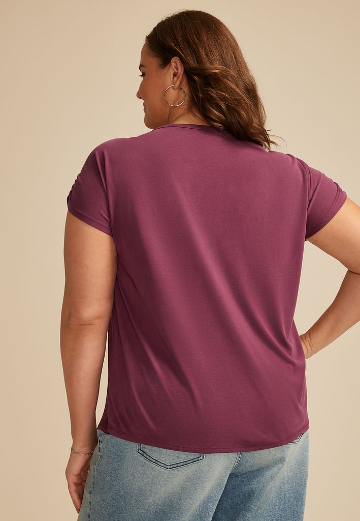 Plus Size 24/7 Fairhaven Ruched Shoulder Tee - Image 2