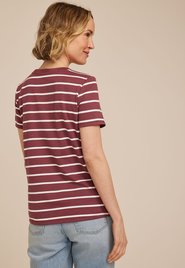 24/7 Austin Striped Knot Hem Tee - Image 2