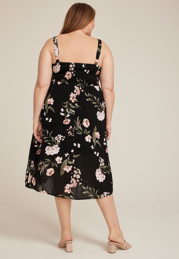 Plus Size Bare Ruched Square Neck Midi Dress - Image 2