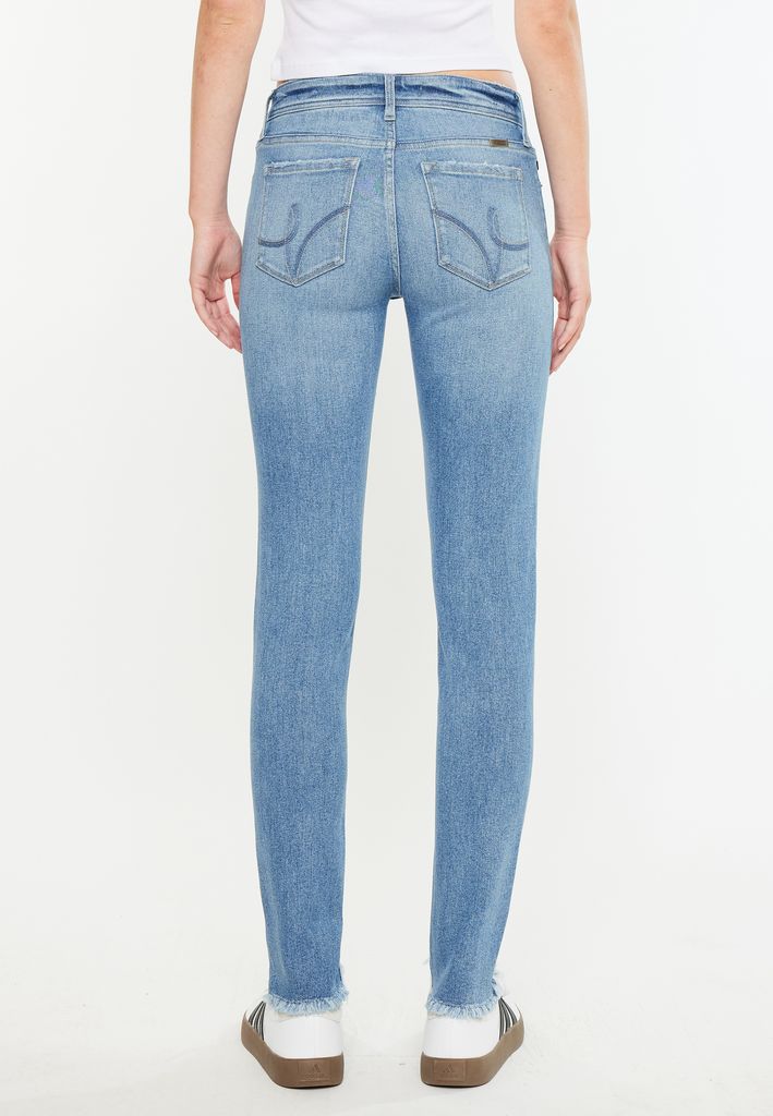 KanCan™ Mid Rise Open Ripped Frayed Hem Skinny Jean - Image 2