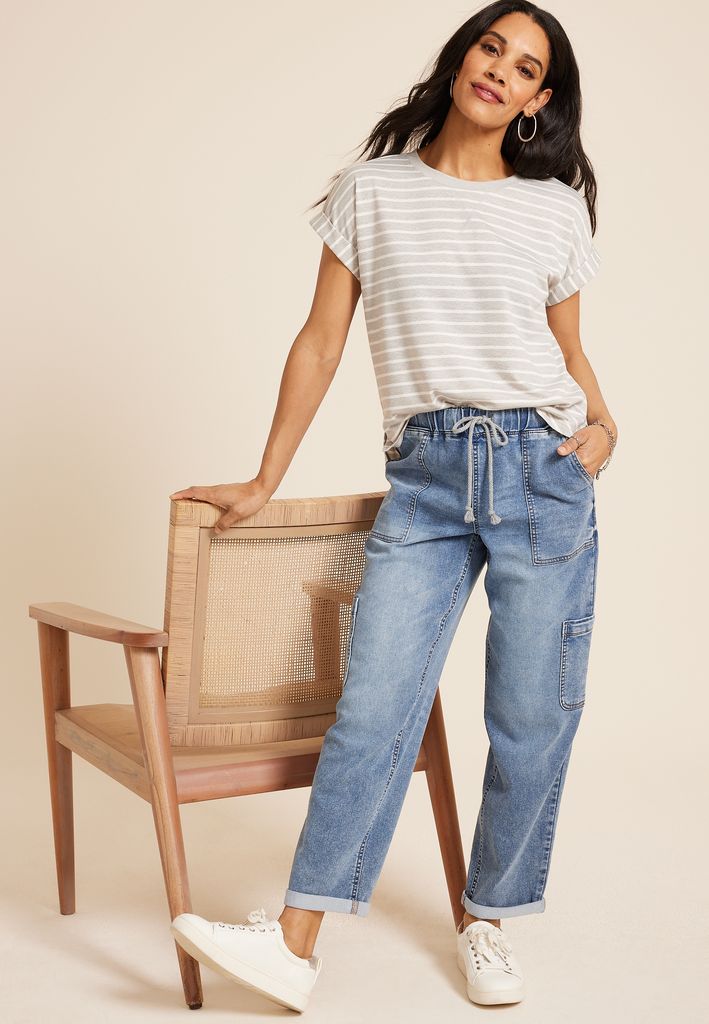 m jeans by maurices™ Soft Knit High Rise Ankle Jogger - Image 3