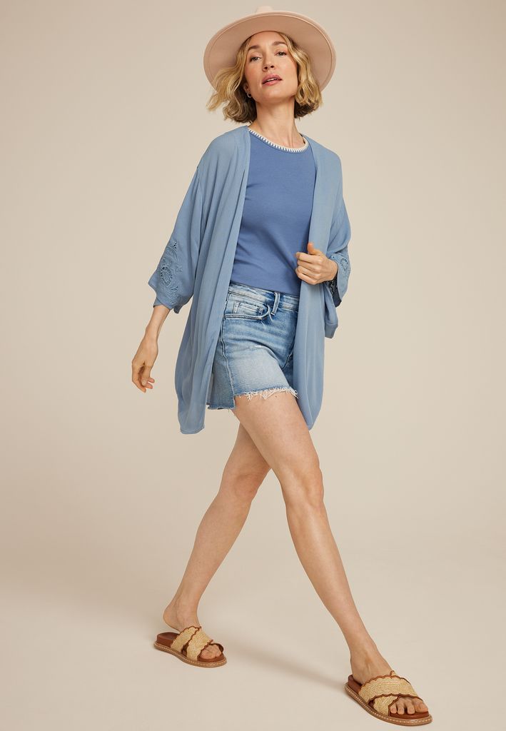 Embroidered Sleeve Kimono - Image 3