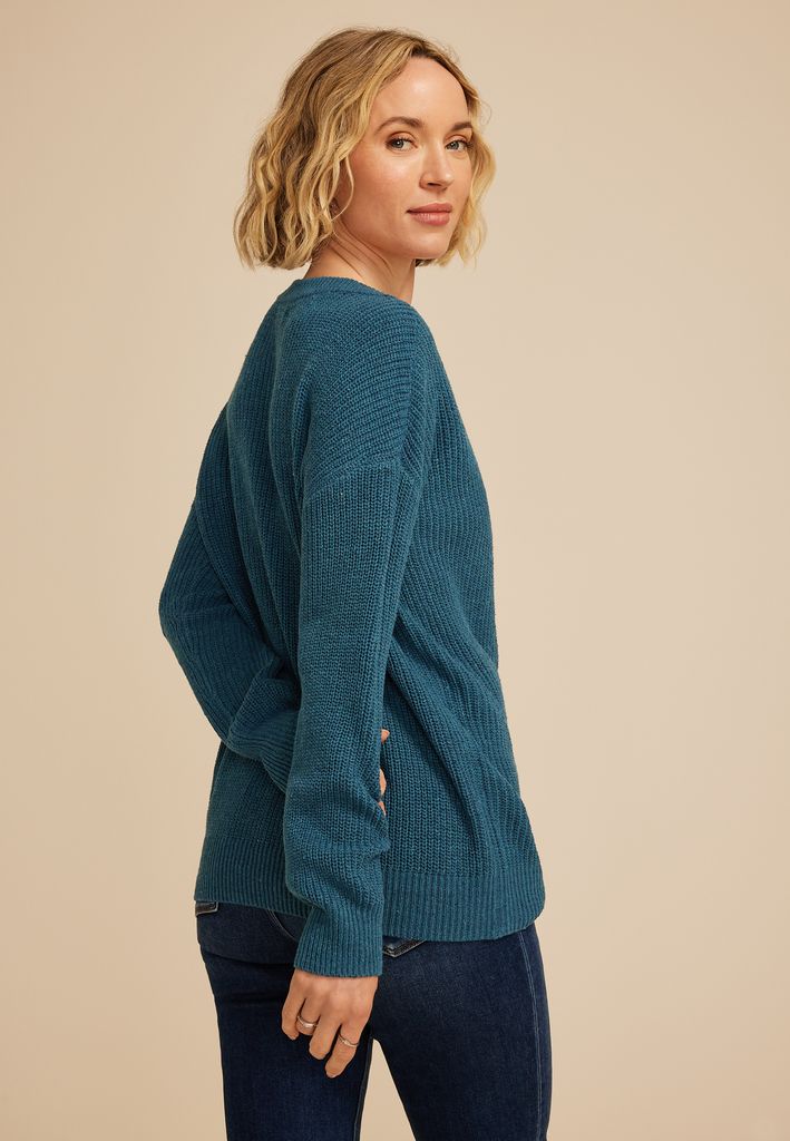 Slouchy Henley Sweater - Image 2