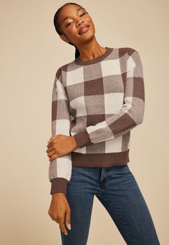 Checkered Knit Sweater - Image 3