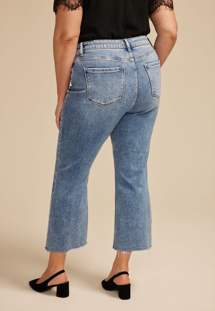 Plus Size Flying Monkey™ High Rise Acid Raw Hem Ankle Bootcut - Image 2
