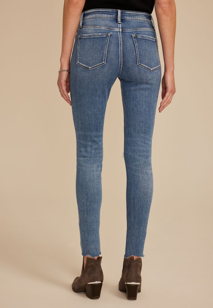 Flying Monkey™ Mid Rise Open Ripped Skinny Ankle Jean - Image 2