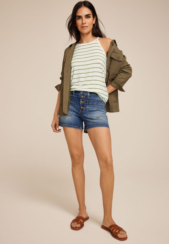 24/7 Mara Striped Halter Tank Top - Image 3