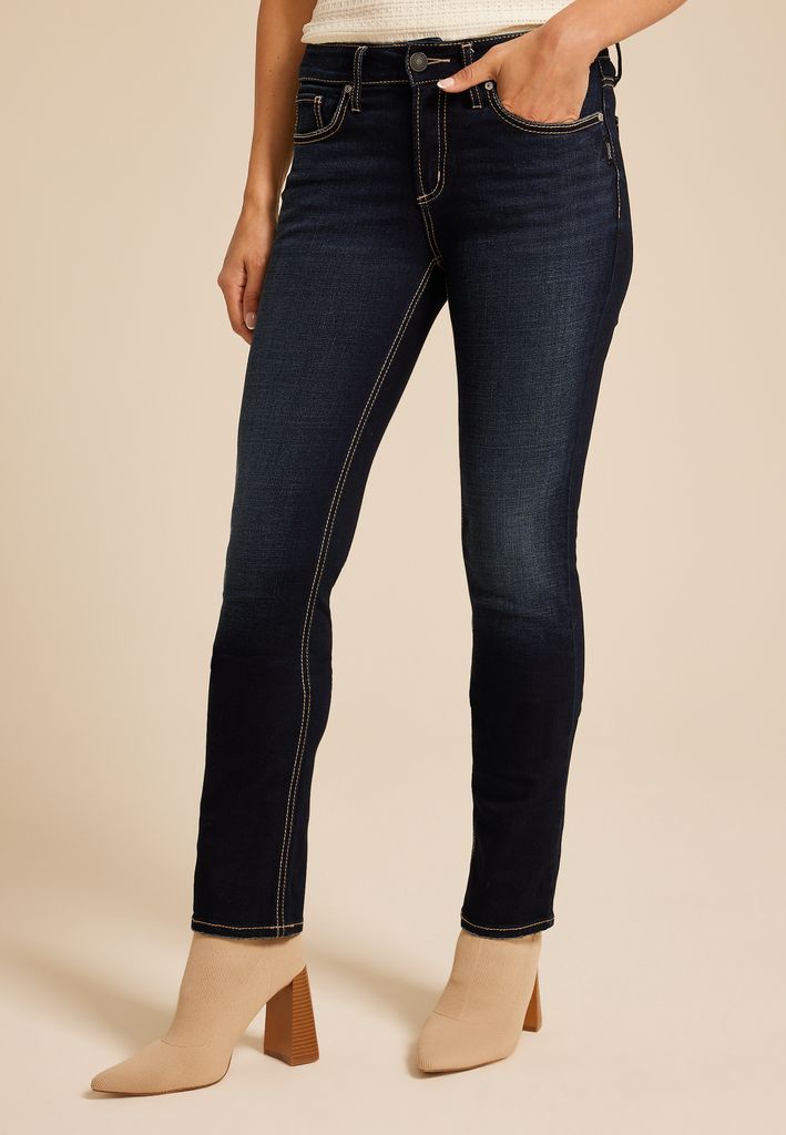 Silver Jeans Co.® Dark Suki Curvy Mid Rise Luxe Stretch Straight Jean