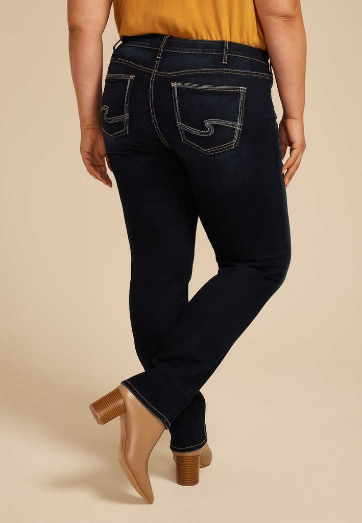 Plus Size Silver Jeans Co.® Dark Suki Curvy Mid Rise Luxe Stretch Straight Jean - Image 2