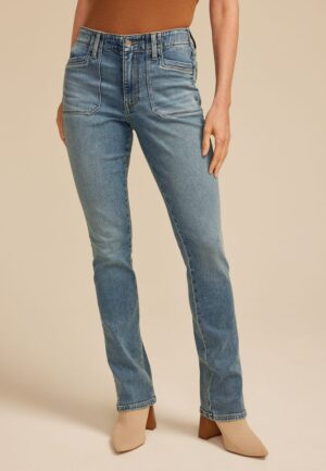 m jeans by maurices™ High Rise Patch Pocket Slim Boot Jean