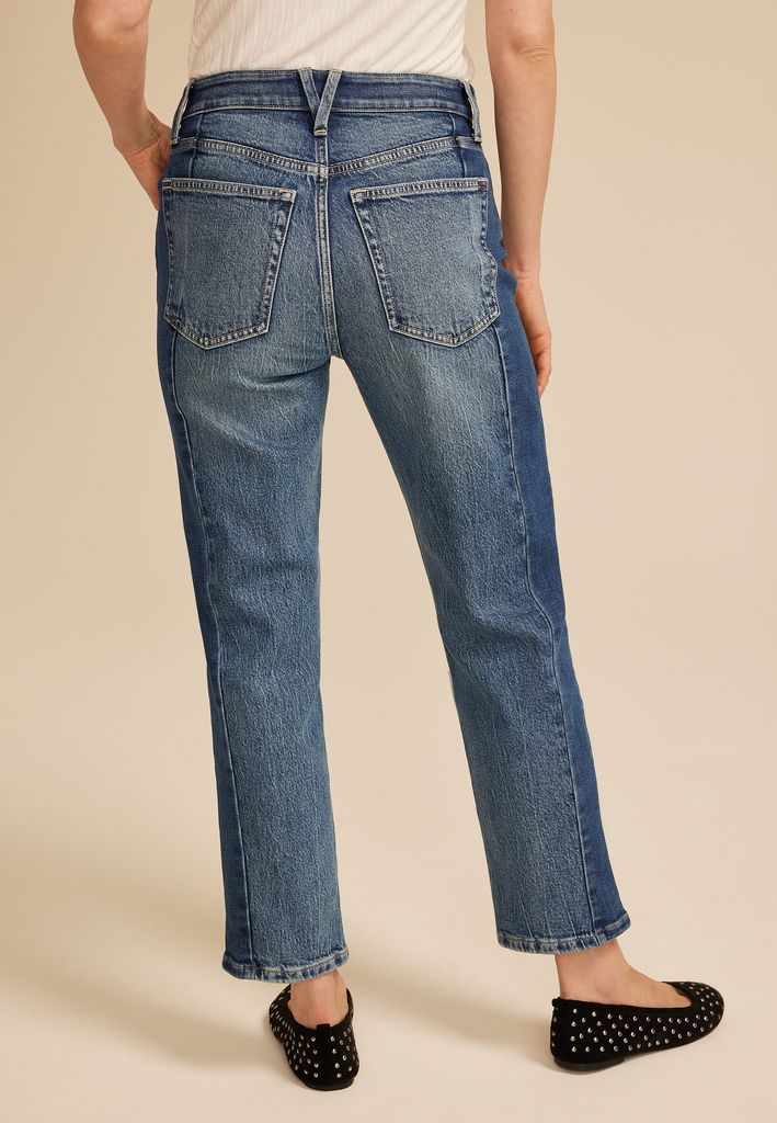 edgely™ High Rise Two Tone Pieced Tapered Ankle Jean - Image 2