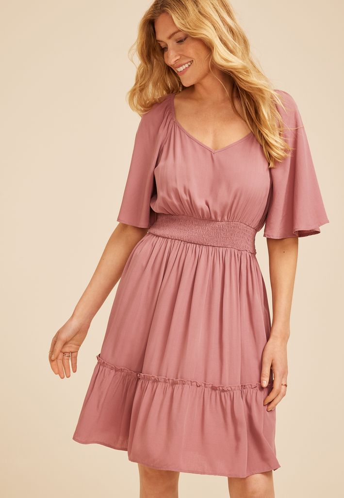 Flutter Textured Skater Dress