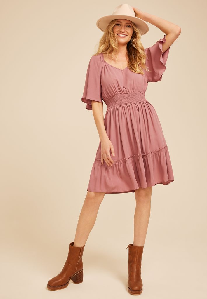 Flutter Textured Skater Dress - Image 3