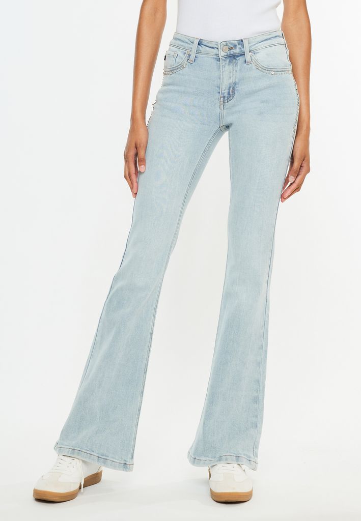 KanCan™ Studded Mid Rise Flare Jean - Image 3